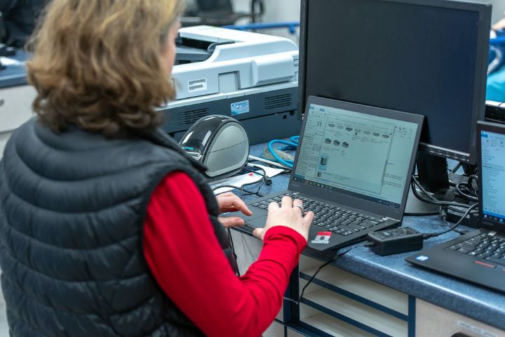 Woman on her computer